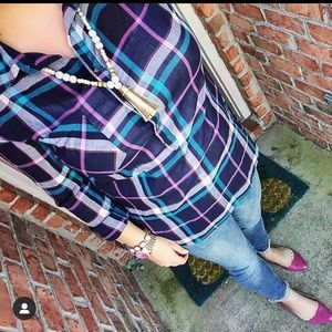 3/$12 Plaid Button Down Popover Merona Shirt